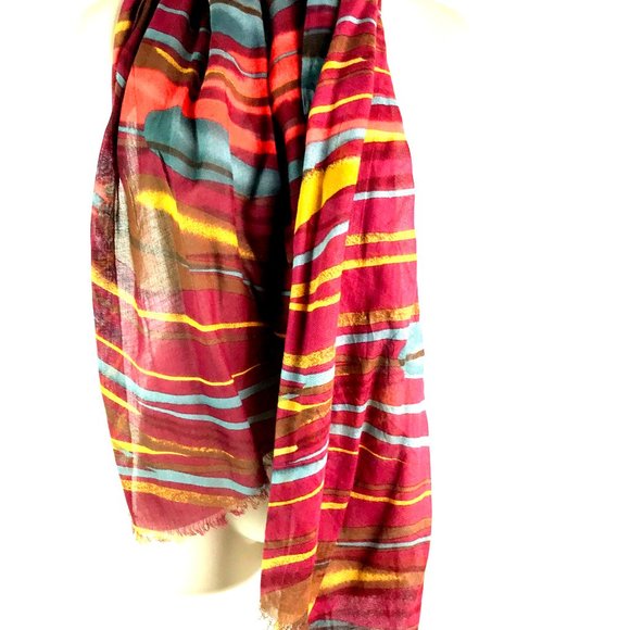 Multicolored Six Foot 100% Rayon Scarf - Picture 2 of 2
